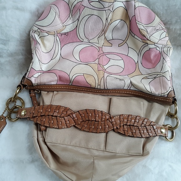 SOLD COACH MULTI PINK SIGNATURE HOBO BAG - Picture 6 of 7
